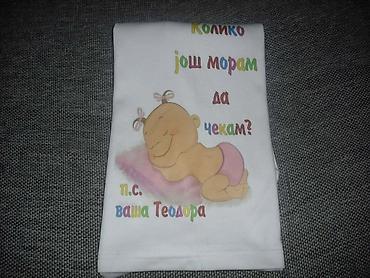 Majice kratkih rukava: Trudničke bele majice sa štampom – udobne i duhovite. Model kratki — 19