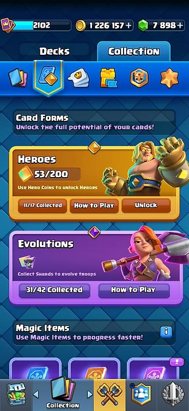 Другие игрушки: Clash Royale hesab. Hesabda 65+ max kart. 31 evo, 12 hero. 7800+ gem — 3