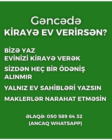 şəkidə kirayə evlər: Gəncədə kirayə ev verirsən? Bizə yaz evinizi kirayə verək Sizdən heç