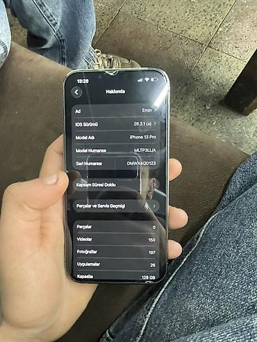 ayfon kreditle: IPhone 13 Pro, 128 GB, Gümüşü, Qırıq — 8