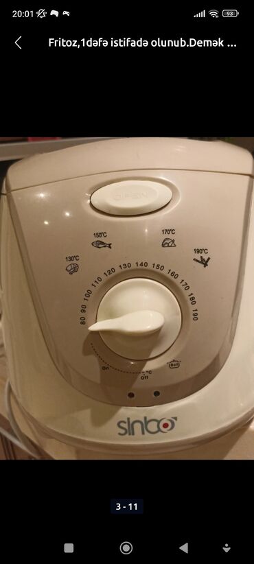 Fritozlar: Fritoz Sinbo, 2-2,9 l, İşlənmiş, Pulsuz çatdırılma — 9