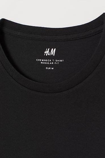 pull and: Мужская футболка, M, H&M, Новый, цвет - Черный, Самовывоз — 2