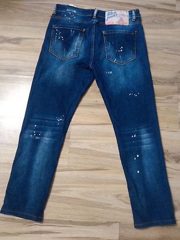 kosulja za manzetne: Dsquared2 muške farmerke, veličina 52. Model u tamno-plavom denimu sa — 8