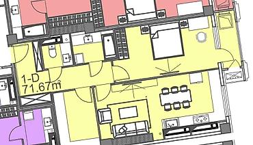 2026: 1 комната, 72 м², Кок-Жар мкр Элитка, 10 этаж, ПСО (под самоотделку) — 6
