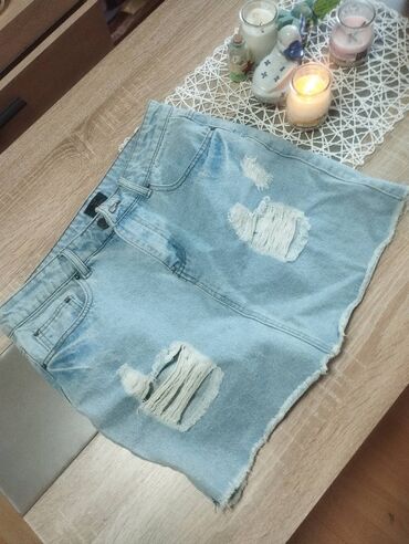 crop top teksas jakna: M (EU 38), Mini, color - Light blue