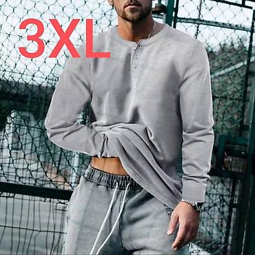 leopard 7: Новая мужская футболка с длинным рукавом. Серая — 2