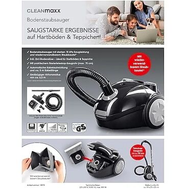 Klasični usisivači: Kanister usisivač marke Cleanmaxx, dizajniran da bude snažan i — 7