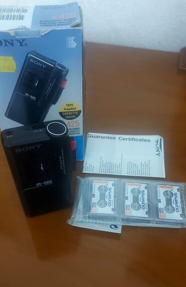 işlenmiş mikrovalnovka: Mini kasetli Sony M-425 profesional diktofona, işlənməyib