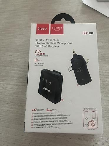 mikrofon wireless: Hoco Selected S31 (3-in-1) simsiz mikrofon dəsti - Canlı yayım, vlog — 1