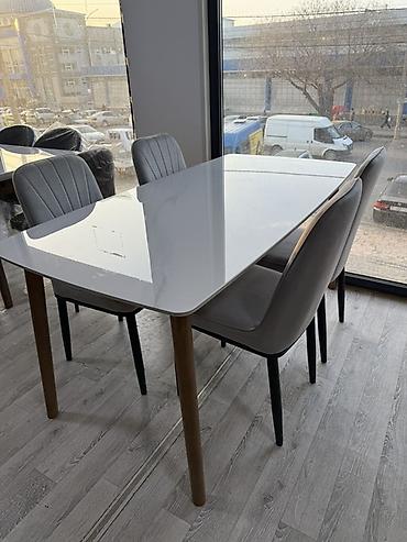 Кухонные столы: Обеденные столы с глянцевой столешницей - Прямоугольная форма — 2