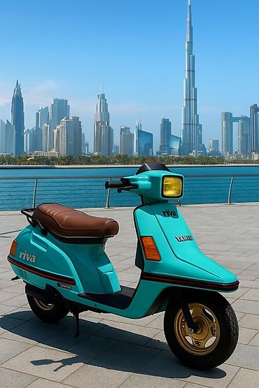 яхт клуб: Скутер Yamaha Riva — стильный городской ретро-скутер в бирюзовом цвете — 3