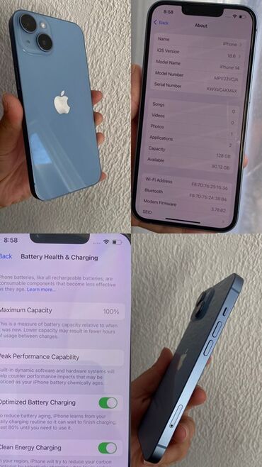 ноутбуки в бишкеке бу: IPhone 14, 128 ГБ, Синий