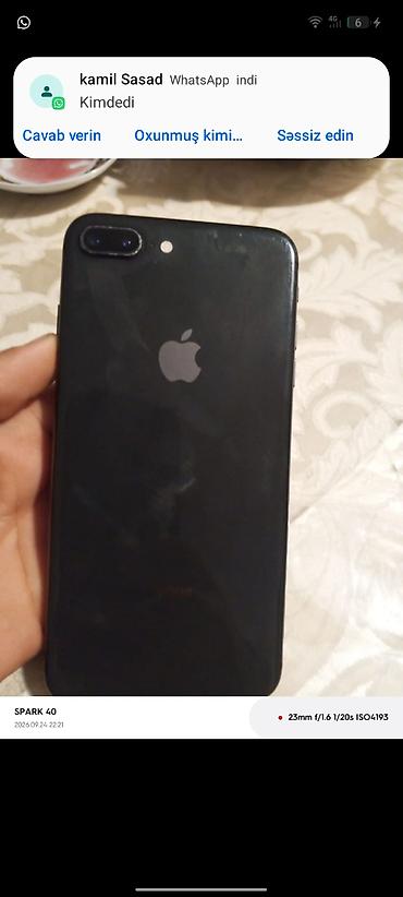 ayfon yeni: IPhone 8 Plus, Jet Black, Barmaq izi — 2