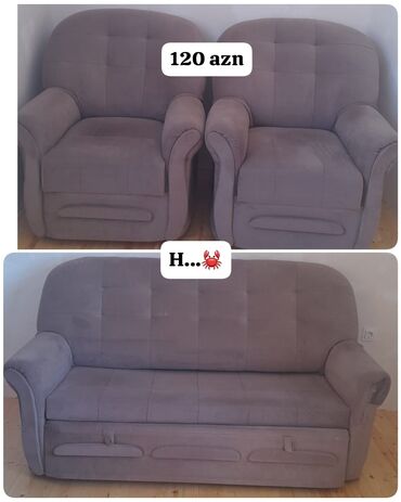 Divanlar: İşlənmiş, Divan, 2 kreslo, Bazalı, Açılan