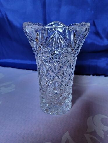 Ostali kućni dekor: Kristalna nova vaza 70te. Vaza kristal,led kristal,rucna — 8