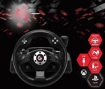 Oprema za video igre: Gejming volan sa pedalama i ručicom menjača – USB Opis: - Set za — 4