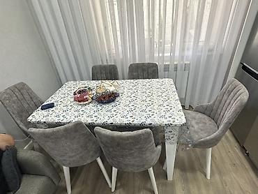Mətbəx üçün, İşlənmiş, Açılan, Dördbucaq masa, 6 stul