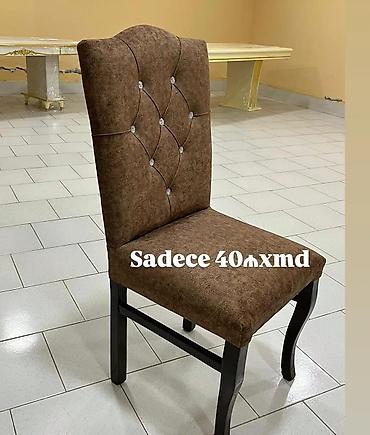 metbext masası: - Yemək otağı üçün yumşaq oturacaqlı stul - Rəng: qəhvəyi - Arxa hissə — 1