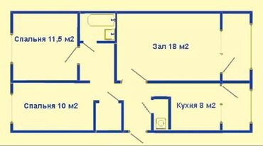 огонбаева гоголя: 3 комнаты, 85 м², 105 серия, 5 этаж, Старый ремонт