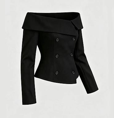 Верхняя одежда: Qadınlar üçün ofşoulder (çiyin açıq) qara jaket/bluzon - Model — 2