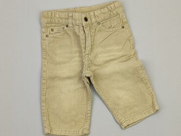 bezowe skorzane legginsy: Spodnie jeansowe, H&M, 6-9 m, stan - Dobry