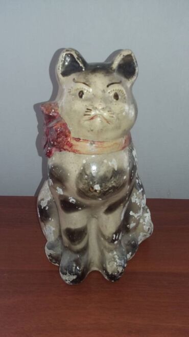 Другие предметы коллекционирования: Копилка кошка редкая антиквариат, гипс СССР 50- е годы может и