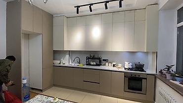 silver kitchen: Кухонный гарнитур современного дизайна, линейная планировка. - — 1