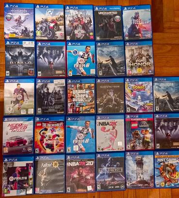 xbox 360 disk: PS4 oyun diskləri kolleksiyası ps 5 gedur 15 AZN başlayır uşaqdan