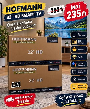 HOFMANN 32" HD Smart TV (model: 32EU6000) - 32" ekran ölçüsü - HD