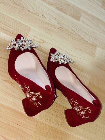 женские вечерние туфли: Туфли 37, цвет - Красный