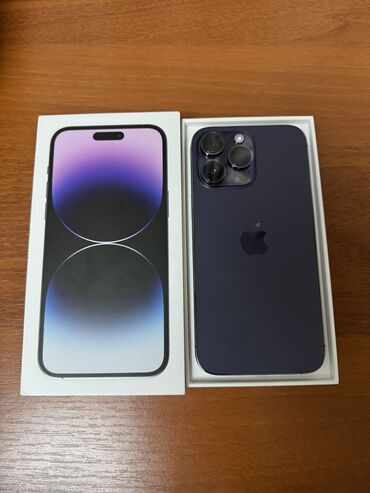 Apple iPhone: IPhone 14 Pro Max, Б/у, 256 ГБ, Deep Purple, Защитное стекло, Коробка, 94 %