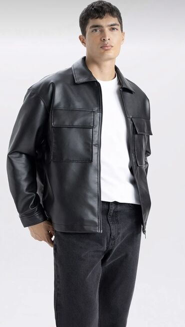 qara cins pencekler: Məhsul: Kişi üçün qara dəri görünümlü gödəkcə (DeFacto OUTERWEAR)