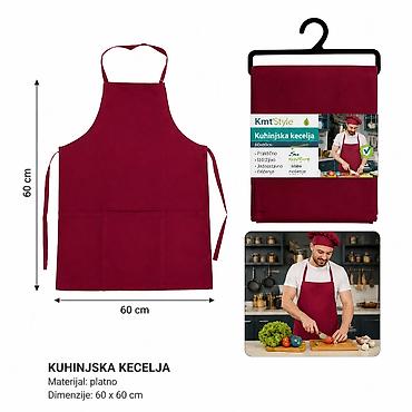 KMT Kecelja bordo boja 5201127 Bordo kuhinjska kecelja Kmt Style