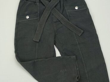 czarne elastyczne spodnie wysoki stan: Spodnie materiałowe, 8 lat, 128, stan - Dobry