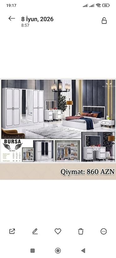bursa mebel: İkinəfərlik çarpayı, Azərbaycan, Yeni — 1