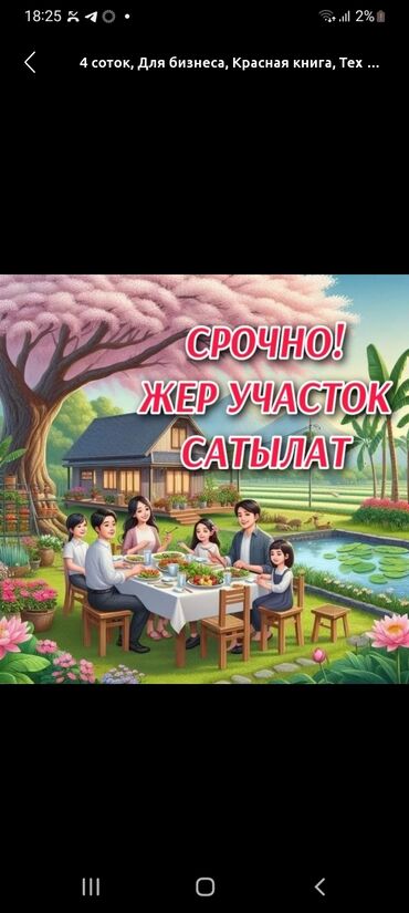 продается орошаемая земля в жайылско районе алтыр будёновка 5 40 гектар цена договорная с довой проблем нету оформление сразу: 4 соток