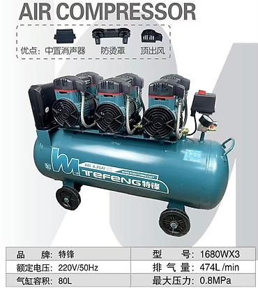 Компрессор воздушный TEFENG 1680WX3 Основные характеристики: - Тип