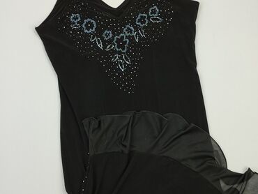 czarny kombinezon na ramiączkach: Sukienka, Prosta, XL (EU 42), stan - Dobry