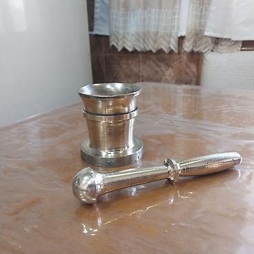 heveng: Metal həvəng və dəstəkçi (havan) - Material: bərk metal ərinti — 2