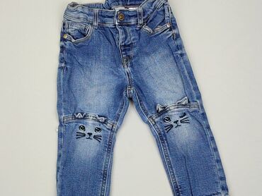 pull and bear jeansy z dziurami: Spodnie jeansowe, H&M, 12-18 m, stan - Dobry