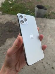 необычный телефон: IPhone 11 Pro, Б/у, 64 ГБ, White Titanium, Зарядное устройство, Чехол, 73 %