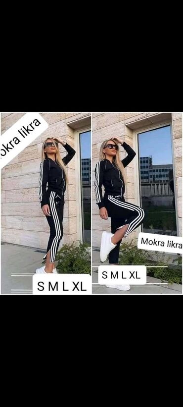 Gornji i donji deo: Zenska komplet trenerka mokra likra
 S M L XL 2XL
 Cena 3000din — 4