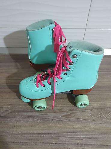 Roleri i rolšue: Rolsule - Boja čizme: mint/tirkizna - Pertle: jarko roze - Visoka — 9