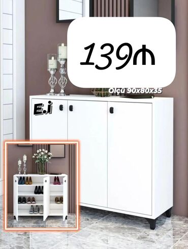 пуфик в коридор: Açılan, 2 qapılı Düz dolab, Ayaqqabı dolabı