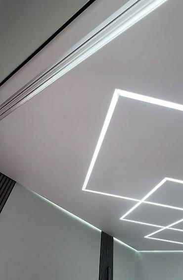 Натяжной потолок: Натяжные потолки с интегрированными световыми линиями - — 14