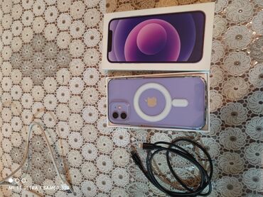 iphone 12 ikinci el: IPhone 12, 128 GB, Deep Purple, Zəmanət, Barmaq izi, Simsiz şarj