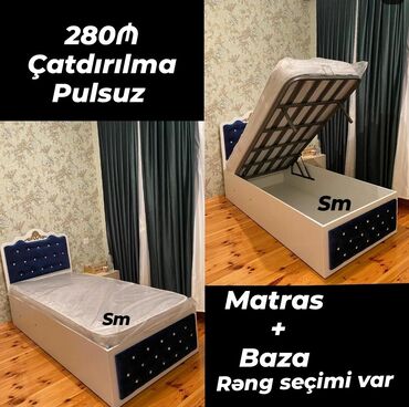 çarpayı tək: Новый, Односпальная кровать, С подъемным механизмом, С матрасом