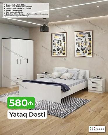 matras sumqayit: Yataq Dəsti – ağ rəngdə, modern dizayn Komplektə daxildir: - Çarpayı — 1