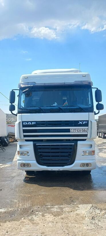 Çaydanlar: DAF XF dartqı (çekici) – ağ rəng, yüksək kabin. Texniki və komfort