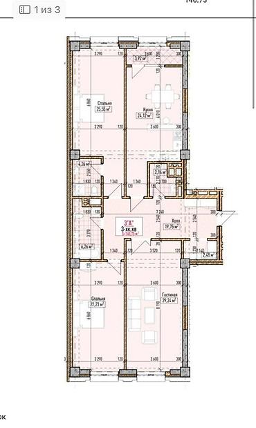 group: 3 комнаты, 140 м², Элитка, 12 этаж — 4